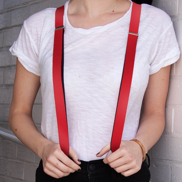 Suspenders - 1.0" - Mickey Mouse Bounding Buttons Black Red Yellows Suspenders Disney   