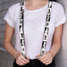 Suspenders - 1.0" - Frozen II Anna Olaf Elsa Silhouette Pose Blocks Black White Suspenders Disney   
