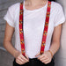 Suspenders - 1.0" - The Flash Face Bolts Reds Yellow Gray Suspenders DC Comics   