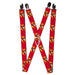Suspenders - 1.0" - The Flash Face Bolts Reds Yellow Gray Suspenders DC Comics   