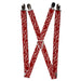Suspenders - 1.0" - The Flash Logo5 Scattered Weathered Burgundy White Suspenders DC Comics   
