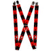 Suspenders - 1.0" - Harley Quin Standing Pose Diamonds Black Red Suspenders DC Comics   