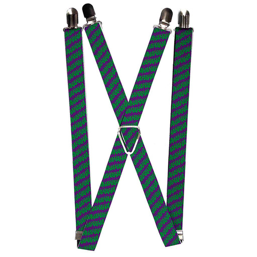 Suspenders - 1.0" - Joker HAHAHA Purple Green Suspenders DC Comics   