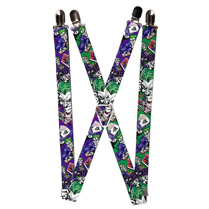 Suspenders - 1.0" - THE JOKER Playing Cards Poses Suspenders DC Comics   
