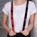 Suspenders - 1.0" - Harley Quinn Diamonds Red Black + Black Red Suspenders DC Comics   
