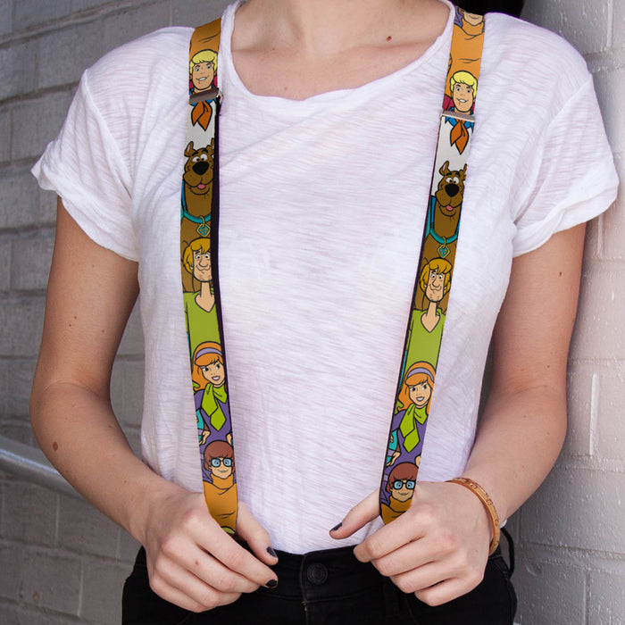 Suspenders - 1.0" - Scooby Doo 5-Character Poses Stack Suspenders Scooby Doo   