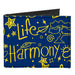 Canvas Bi-Fold Wallet - HARMONY BALANCE LIFE Icons Collage Blue/Yellow Canvas Bi-Fold Wallets Buckle-Down   