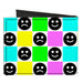 Canvas Bi-Fold Wallet - Smiley Sad Face Checker Multi Color/White Canvas Bi-Fold Wallets Buckle-Down   