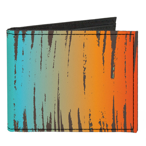 Canvas Bi-Fold Wallet - Scribble Zarape Fade Brown/Multi Color Canvas Bi-Fold Wallets Buckle-Down   