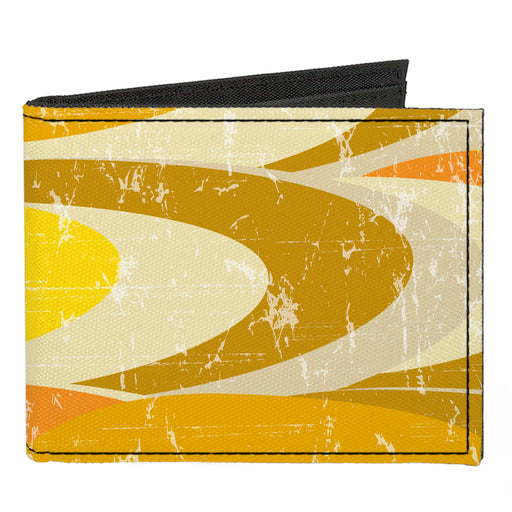 Canvas Bi-Fold Wallet - Spots Stacked Weathered Yellows/Browns Canvas Bi-Fold Wallets Buckle-Down   