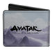 Bi-Fold Wallet - Avatar the Last Airbender Appa Carrying 4-Character Group Scene Over Mountains + Logo Grays Black Bi-Fold Wallets Nickelodeon   