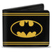 Bi-Fold Wallet - Batman Shield Double-Stripe Black Yellow Bi-Fold Wallets DC Comics   