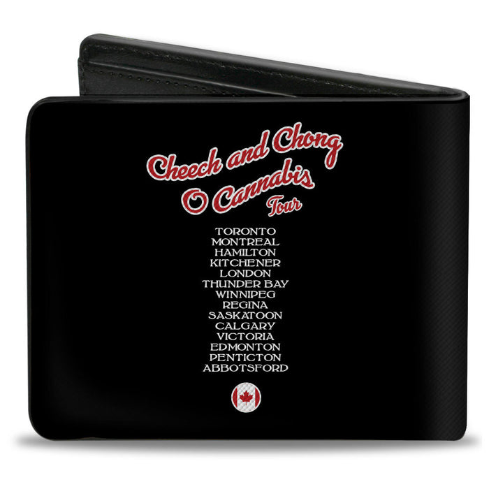 Bi-Fold Wallet - Cheech & Chong O CANNABIS TOUR CANADA 2021 + Cities Black/White/Red Bi-Fold Wallets Cheech & Chong   