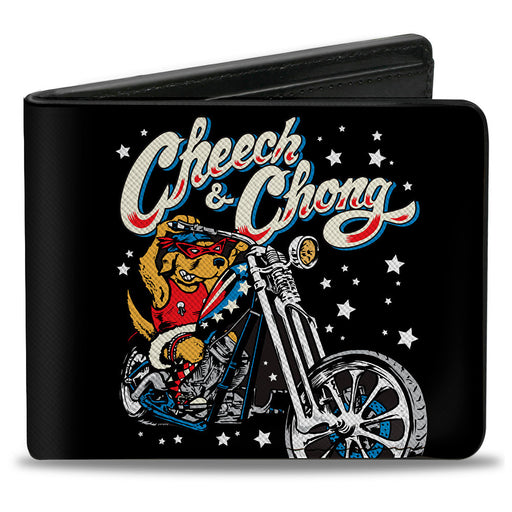 Bi-Fold Wallet - CHEECH & CHONG Americana Stunt Dog Pose Black Bi-Fold Wallets Cheech & Chong   