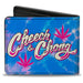 Bi-Fold Wallet - CHEECH & CHONG Title Logo with Bud Leaf Tie Dye Blues/Pinks/White Bi-Fold Wallets Cheech & Chong   