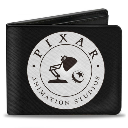 Bi-Fold Wallet - PIXAR ANIMATION STUDIOS Luxo Jr Lamp and Ball Icon Black White Bi-Fold Wallets Disney   