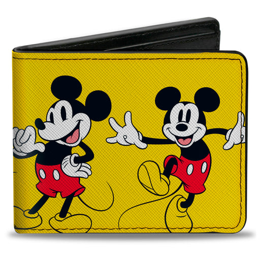 Bi-Fold Wallet - Mickey Mouse 4-Poses Yellow Bi-Fold Wallets Disney   