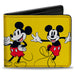 Bi-Fold Wallet - Mickey Mouse 4-Poses Yellow Bi-Fold Wallets Disney   