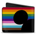 Bi-Fold Wallet - Mickey Mouse Pride Ears Icon Inclusion Rainbow Stripe Multi Color Black Bi-Fold Wallets Disney   