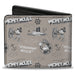 Bi-Fold Wallet - Disney 100 Mickey Mouse Steamboat Willie Collage Grays/Black/White Bi-Fold Wallets Disney   