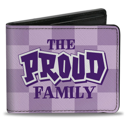 Bi-Fold Wallet - THE PROUD FAMILY Title Logo Checker Lavender/White/Blue Bi-Fold Wallets Disney   