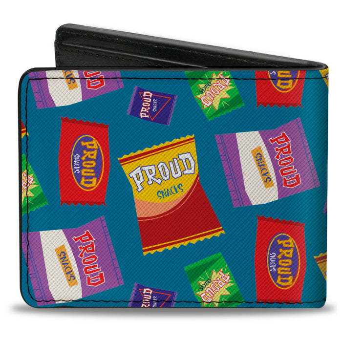 Bi-Fold Wallet - The Proud Family Proud Snacks Scattered Blue Bi-Fold Wallets Disney   
