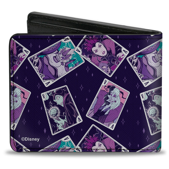 Bi-Fold Wallet - Disney Villains Card Poses Collage Purples Bi-Fold Wallets Disney   