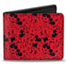 Bi-Fold Wallet - Mickey Mouse Pose and Expression Scattered Red/Black Bi-Fold Wallets Disney   
