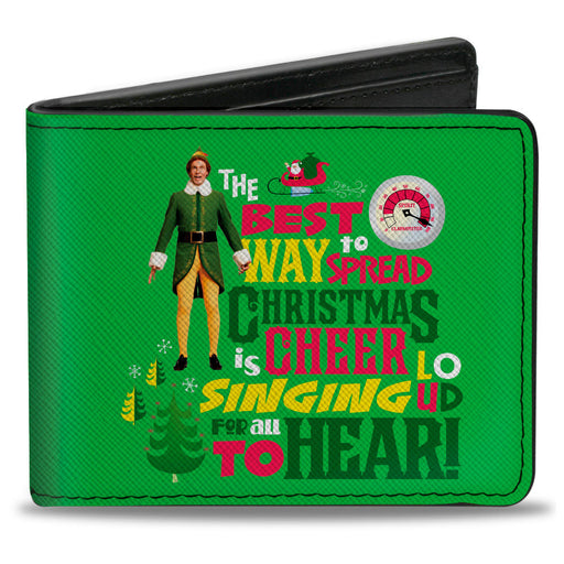 Bi-Fold Wallet - Elf Buddy the Elf THE BEST WAY TO SPREAD CHRISTMAS CHEER Quote Greens Red Yellow White Bi-Fold Wallets Warner Bros. Holiday Movies   