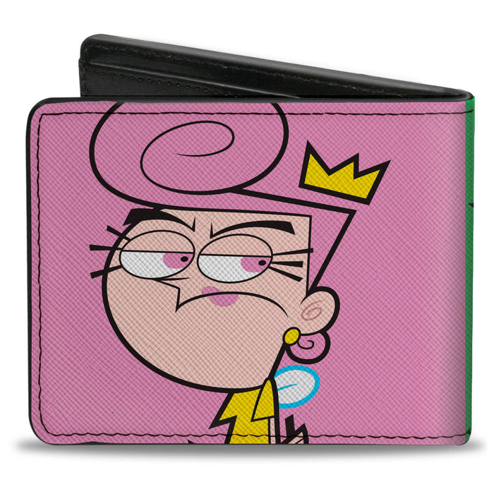 Bi-Fold Wallet - The Fairly OddParents Cosmo Green + Wanda Pink Poses Bi-Fold Wallets Nickelodeon   