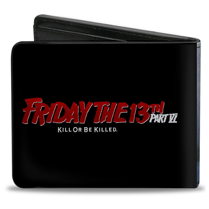 Bi-Fold Wallet - Friday the 13th PART VI KILL OR BE KILLED Movie Poster and Title Logo Bi-Fold Wallets Warner Bros. Horror Movies   