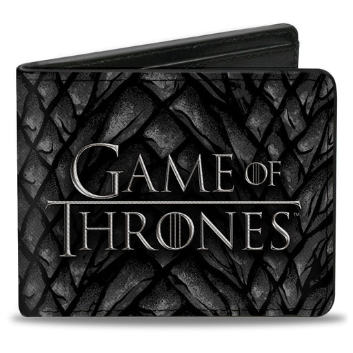 Bi-Fold Wallet - GAME OF THRONES Logo Dragon Scales Black/Grays Bi-Fold Wallets Game of Thrones   