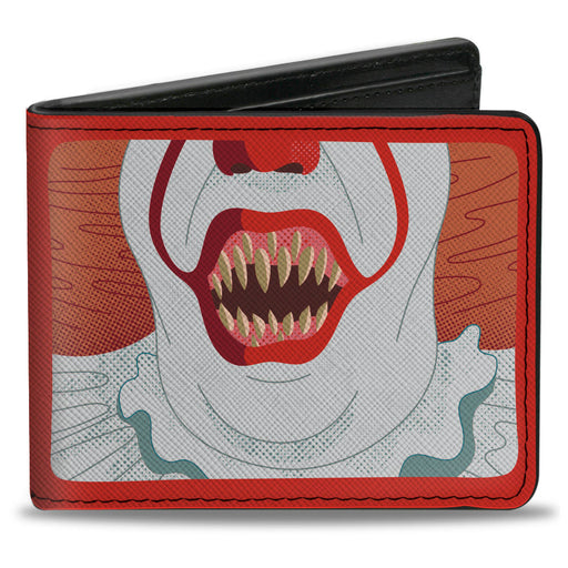 Bi-Fold Wallet - IT Chapter Two Pennywise Smile Close-Up + Title Logo Red/White Bi-Fold Wallets Warner Bros. Horror Movies   