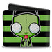 Bi-Fold Wallet - Invader Zim GIR Pose Stripe Green/Black Bi-Fold Wallets Nickelodeon   