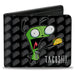 Bi-Fold Wallet - Invader Zim GIR TACOS!!! Pose Taco Monogram Black/Gray Bi-Fold Wallets Nickelodeon   