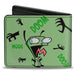 Bi-Fold Wallet - Invader Zim GIR Screaming DOOM Pose Greens Bi-Fold Wallets Nickelodeon   