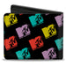 Bi-Fold Wallet - MTV Music Television Logo Monogram Black/Multi Color Bi-Fold Wallets MTV   