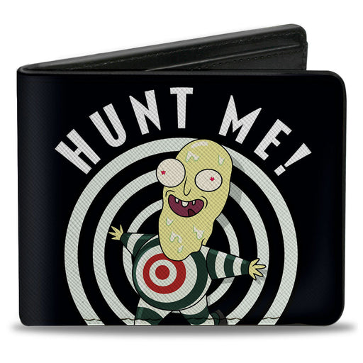 Bi-Fold Wallet - Rick and Morty Mr. Always Wants to Be Hunted HURT ME Pose Black/White Bi-Fold Wallets Rick and Morty   