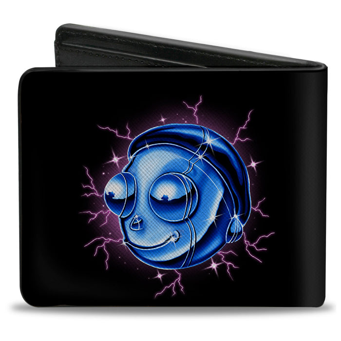 Bi-Fold Wallet - Rick and Morty Electric Faces Black/Blues Bi-Fold Wallets Rick and Morty   