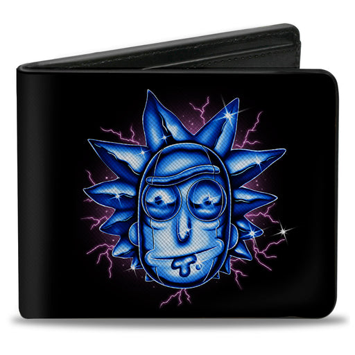 Bi-Fold Wallet - Rick and Morty Electric Faces Black/Blues Bi-Fold Wallets Rick and Morty   
