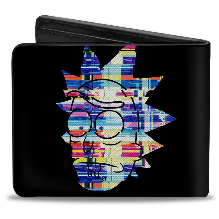 Bi-Fold Wallet - Rick and Morty Static Faces Black/Multi Color Bi-Fold Wallets Rick and Morty   