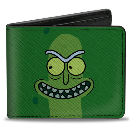 Bi-Fold Wallet - Rick and Morty Pickle Rick Grinning Greens Bi-Fold Wallets Rick and Morty   