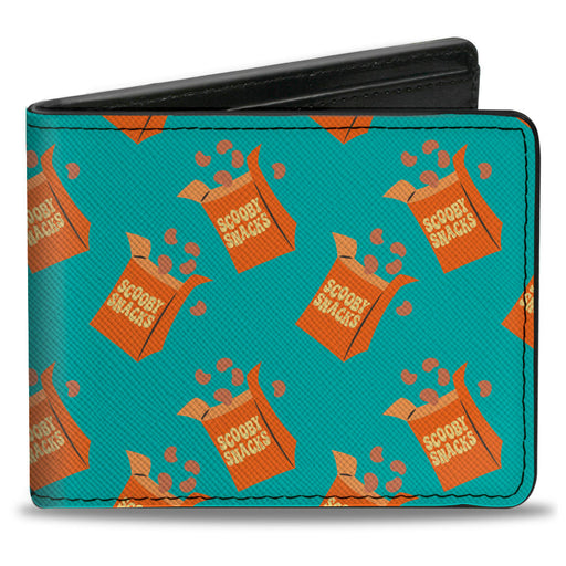 Bi-Fold Wallet - Scooby Doo Scooby Snacks Box Collage Blue Bi-Fold Wallets Scooby Doo   