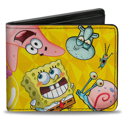 Bi-Fold Wallet - SpongeBob SquarePants Characters Pose Toss Yellows Bi-Fold Wallets Nickelodeon   