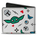 Bi-Fold Wallet - Star Wars The Mandalorian and Grogu Hearts Collage White Bi-Fold Wallets Star Wars   