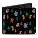 Bi-Fold Wallet - Star Wars Ewoks and Forest Icons Collage Black/Greens Bi-Fold Wallets Star Wars   