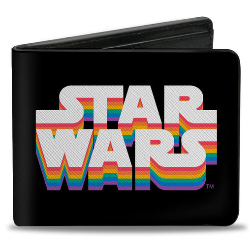 Bi-Fold Wallet - STAR WARS Pride Logo + MAY THE FORCE BE WITH YOU Black/Rainbow Bi-Fold Wallets Star Wars   