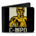 Bi-Fold Wallet - Star Wars C-3PO Typography Pose Block Black/Yellows Bi-Fold Wallets Star Wars   