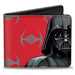 Bi-Fold Wallet - Star Wars Darth Vader Pose and TIE Fighter Icon Red/Gray Bi-Fold Wallets Star Wars   