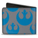 Bi-Fold Wallet - Star Wars R2-D2 Pose and Rebel Alliance Insignia Gray/Blue Bi-Fold Wallets Star Wars   